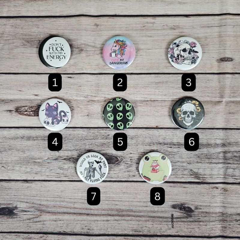 Small Fun Button Badge Pins – TubieNerdy LLC